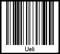 Barcode des Vornamen Ueli