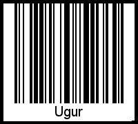 Der Voname Ugur als Barcode und QR-Code
