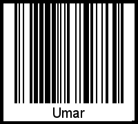 Der Voname Umar als Barcode und QR-Code