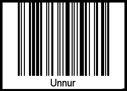 Unnur als Barcode und QR-Code