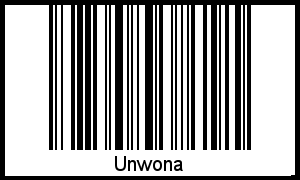 Unwona als Barcode und QR-Code
