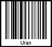 Der Voname Uran als Barcode und QR-Code