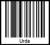 Barcode des Vornamen Urda