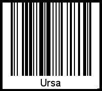 Der Voname Ursa als Barcode und QR-Code