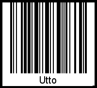 Der Voname Utto als Barcode und QR-Code