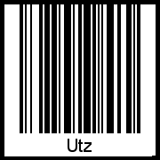 Der Voname Utz als Barcode und QR-Code