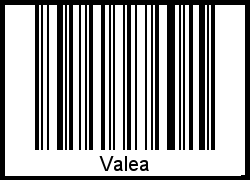 Der Voname Valea als Barcode und QR-Code