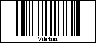 Der Voname Valeriana als Barcode und QR-Code