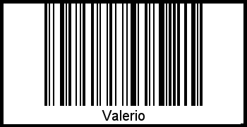 Der Voname Valerio als Barcode und QR-Code
