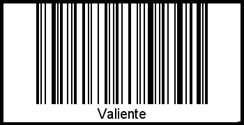 Der Voname Valiente als Barcode und QR-Code