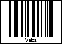 Der Voname Valza als Barcode und QR-Code
