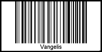 Der Voname Vangelis als Barcode und QR-Code