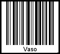 Der Voname Vaso als Barcode und QR-Code