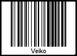 Der Voname Veiko als Barcode und QR-Code
