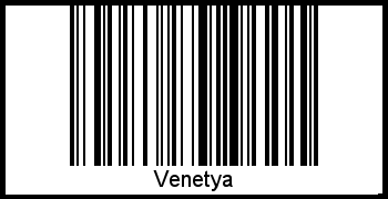 Venetya als Barcode und QR-Code