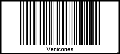 Der Voname Venicones als Barcode und QR-Code