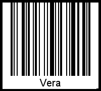 Der Voname Vera als Barcode und QR-Code