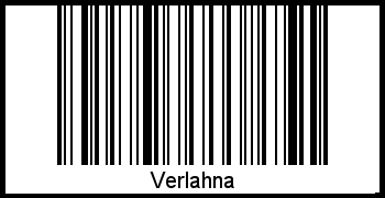 Barcode des Vornamen Verlahna