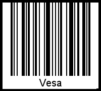 Der Voname Vesa als Barcode und QR-Code