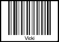 Der Voname Vicki als Barcode und QR-Code