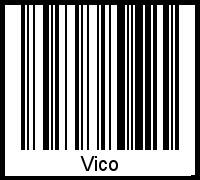 Der Voname Vico als Barcode und QR-Code