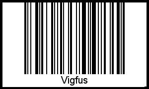 Der Voname Vigfus als Barcode und QR-Code