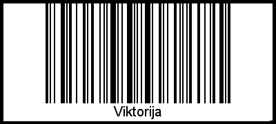 Der Voname Viktorija als Barcode und QR-Code