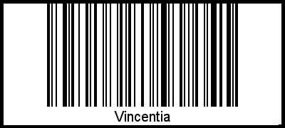 Barcode des Vornamen Vincentia
