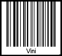 Der Voname Vini als Barcode und QR-Code