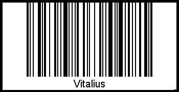 Der Voname Vitalius als Barcode und QR-Code