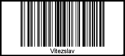 Der Voname Vitezslav als Barcode und QR-Code