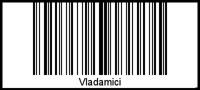 Der Voname Vladamici als Barcode und QR-Code