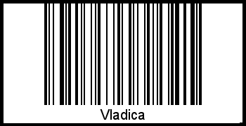 Der Voname Vladica als Barcode und QR-Code