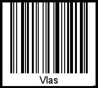 Der Voname Vlas als Barcode und QR-Code