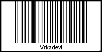 Der Voname Vrkadevi als Barcode und QR-Code