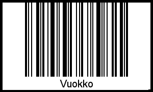 Der Voname Vuokko als Barcode und QR-Code