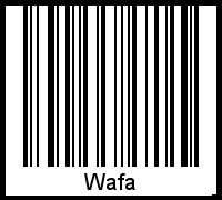 Der Voname Wafa als Barcode und QR-Code