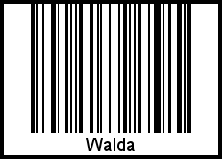 Der Voname Walda als Barcode und QR-Code