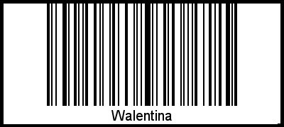 Walentina als Barcode und QR-Code