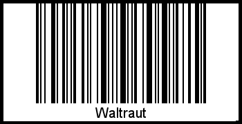 Der Voname Waltraut als Barcode und QR-Code