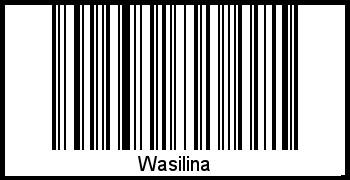 Der Voname Wasilina als Barcode und QR-Code