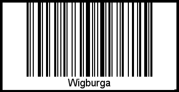 Der Voname Wigburga als Barcode und QR-Code