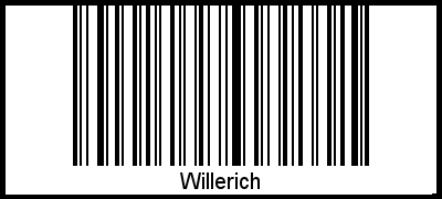 Willerich als Barcode und QR-Code