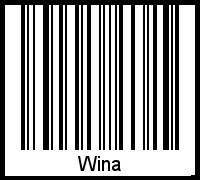 Wina als Barcode und QR-Code