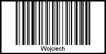 Der Voname Wojciech als Barcode und QR-Code
