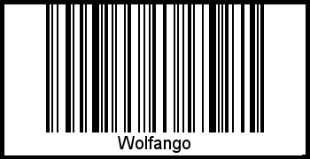 Der Voname Wolfango als Barcode und QR-Code