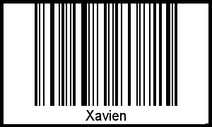 Der Voname Xavien als Barcode und QR-Code