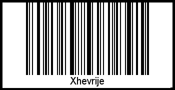 Xhevrije als Barcode und QR-Code