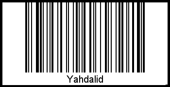 Barcode des Vornamen Yahdalid