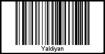 Der Voname Yaldiyan als Barcode und QR-Code